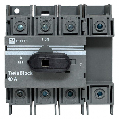 Рубильник 4п 40А с рукояткой управления для прямой установки TwinBlock EKF tb-40-4p-f фото 5