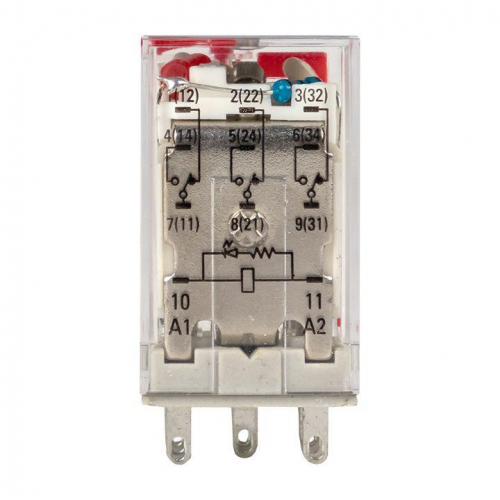 Реле промежуточное RPAt 22/3 10А 230В AC с кнопкой и мех. индикацией AVERES EKF rpat-22-3-230AC фото 5