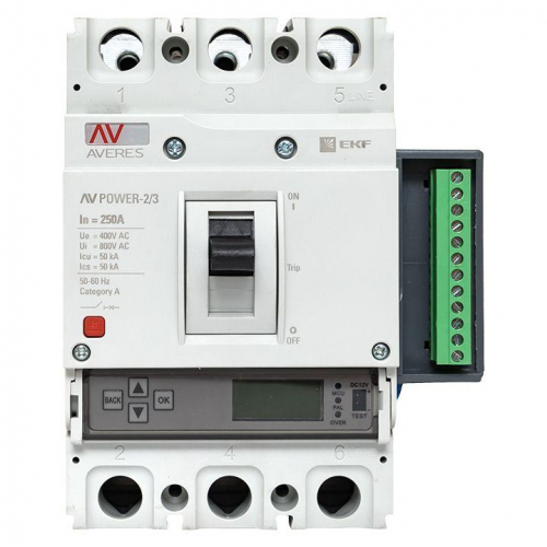 Выключатель автоматический 3п 250А 50кА AV POWER-2/3 ETU6.2 AVERES EKF mccb-23-250-6.2-av фото 6