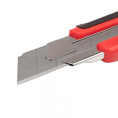 Нож с сегментированным лезвием 25мм корпус ABS пластик обрезиненный Rexant 12-4919 фото 3