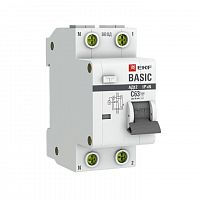 Выключатель автоматический дифференциального тока 1п+N C 63А 30мА тип AC 4.5кА АД-12 Basic EKF DA12-63-30-bas