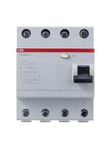 Выключатель дифференциального тока (УЗО) 4п 40А 300мА тип AC FH204AC-40/0.3 4мод. ABB 2CSF204003R3400 фото 4