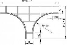 Ответвитель T-образный горизонт. для лестн. лотка осн. 600х110 LT 116 FS OBO 6219276