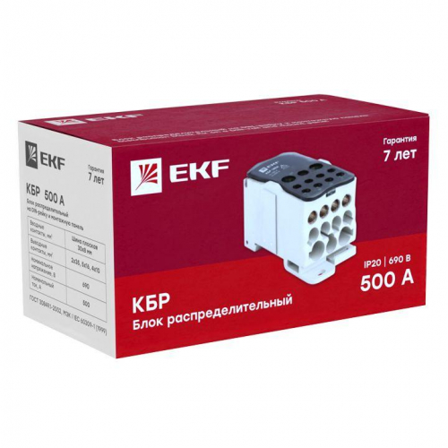Блок распределительный КРОСС крепеж на панель и DIN КБР-500А EKF plc-kbr500 фото 9