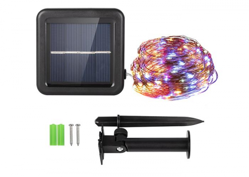Светильник светодиодный SLR-G03-200M садовый на солнечной батареи с колышком нить мультицвет. 200LED ФАZА 5036406 фото 3