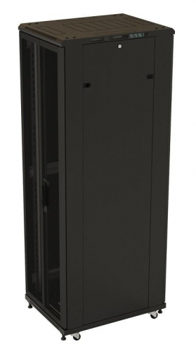 Шкаф TTB-4781-DD-RAL9004 напол. 19дюйм 47U 2277х800х1000мм передн. и задн. распашные перфор. двери (75%) ручка с замком крыша нового типа (RAL 9004) (разобранный) черн. Hyperline 392700 фото 3