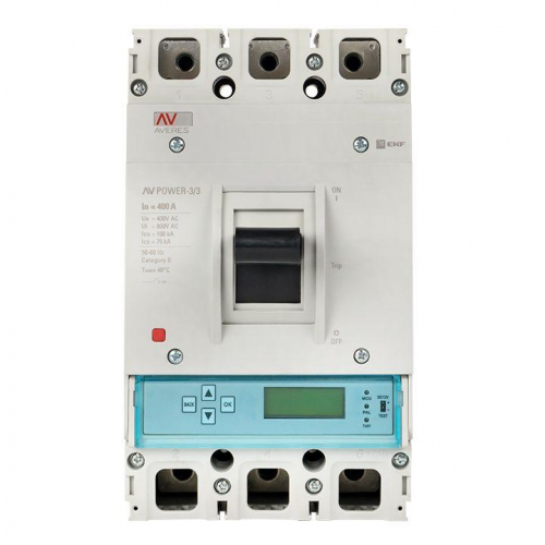Выключатель автоматический 3п 400А 50кА AV POWER-3/3 ETU6.0 AVERES EKF mccb-33-400-6.0-av фото 2