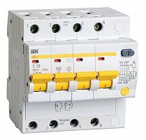 Выключатель автоматический дифференциального тока 4п C 10А 30мА тип AC 4.5кА АД-14 IEK MAD10-4-010-C-030