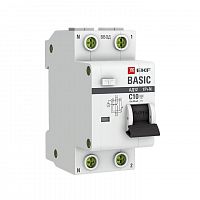 Выключатель автоматический дифференциального тока 1п+N C 10А 30мА тип AC эл. 4.5кА АД-12 Basic EKF DA12-10-30-bas