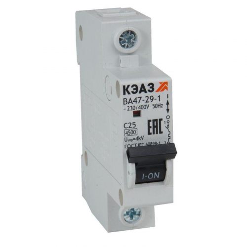 Выключатель автоматический модульный ВА47-29-1C3-УХЛ3 (4.5кА) КЭАЗ 318202