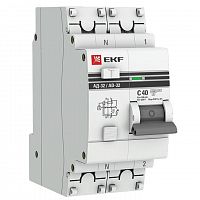 Выключатель автоматический дифференциального тока 1п+N C 40А 100мА тип AC 4.5кА АД-32 PROxima EKF DA32-40-100-pro
